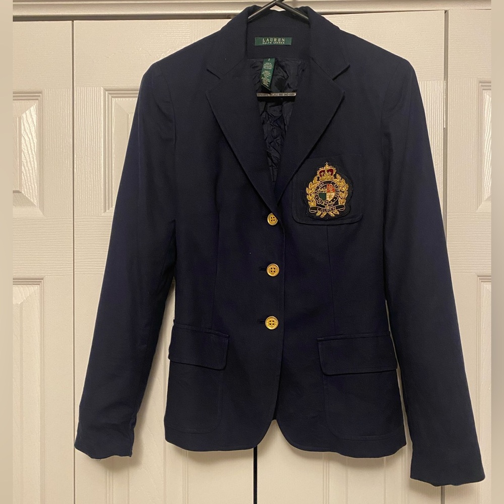 Ralph Lauren Vintage Navy Blazer w/ Gold Buttons & Crest

2” tear on lining